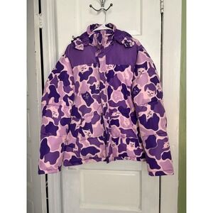 Ripndip Lord Nermal Purple Camo Puffer Jacket Mens Bold Funky Cat Ski Streetwear